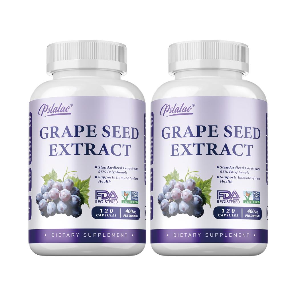Pslalae Druivenpitextract Capsules, Rijk aan Polyfenolen, 400 mg Druivenpitextract Per Portie, Geschikt voor Volwassenen