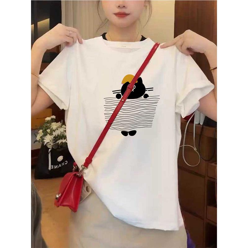 2026 Women's Fashionable Pure Cotton Short-Sleeve T-Shirt: Casual, Versatile, Stylish Summer Top
