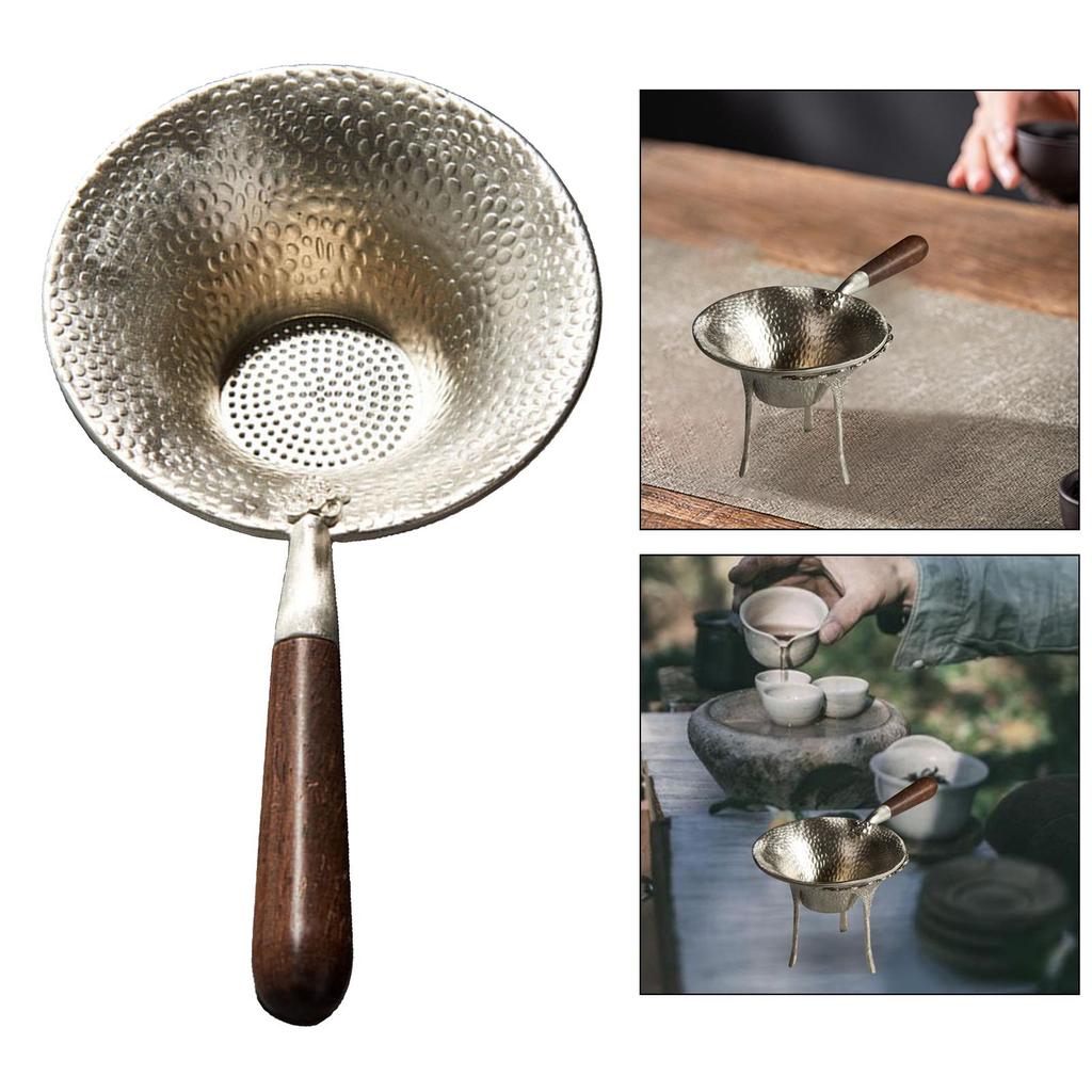 Tea Strainer or Base Kitchen Wooden Handle Fine Mesh Kung Fu Accessories