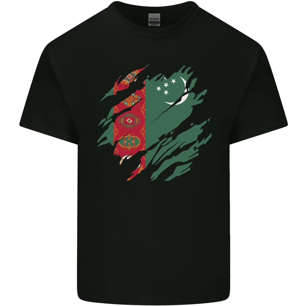 26 Ripped Turkmenistan Flag The Turkmen Day Football Mens Lightweight Cotton T- Unisex T-Shirt