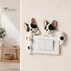 Decorative Wall Plate Sticker 3D French Bulldog Resin Light Switch Cover, Cute Cartoon Dog Socket Creative Ornament Decor, Self-Adhesive Animal