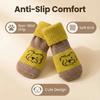 4Pcs Anti-Slip Dog Socks Indoor Paw Protector Breathable Cotton Knitted Pet Socks for Small Medium Dogs