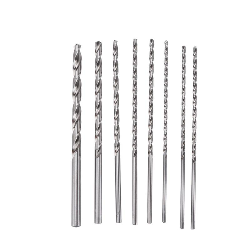 8Pcs Twist Drill Bits HSS Hole Processing Metal Wood Rotary Tool Kit 4mm-10mm Extra Long 200mm