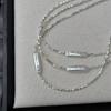 Alien-shaped Freshwater Pearl Small Silver Strip Pearl Necklace, Silver-plated Broken Silver, Luxury Casual Collar Chain