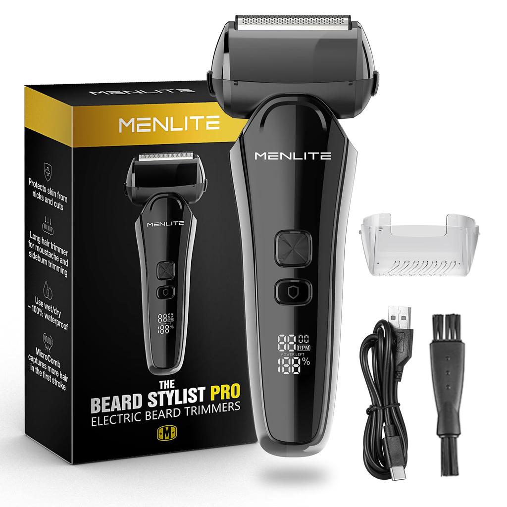 2025 Electric Reciprocating Electric Close USB LED Low Beard IPX7 Portable Perfect for or Business Day Includes Instruction Manual [New Version] Men's