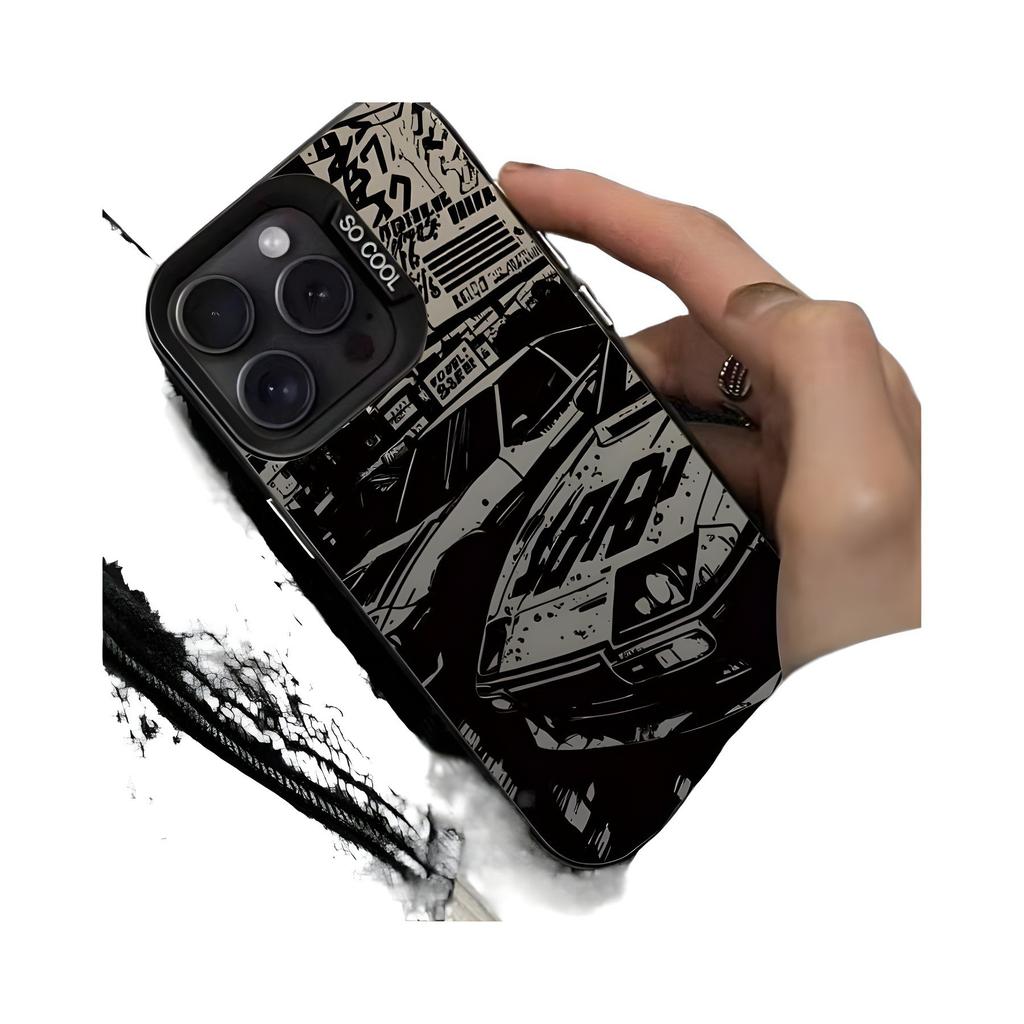 Popular black sports car suitable for Apple 16PROMAX matte 13 protective case 11promax mobile phone case