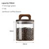 Thickened Glass Sealed Jar with Wooden Lid Waterproof Moisture-proof Coffee Bean Storage Tray Transparent Tea Cereal Containerr