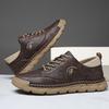 Fashion New Handmade Mens Walking Shoes Non-Slip Casual Leather Shoes Comfortable Leisure Hiking Footwear Outdoor Male Sneakers Trainers