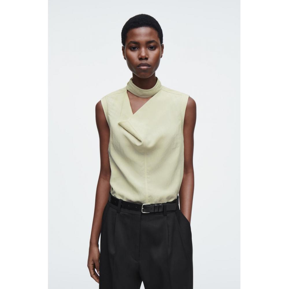 

COS Японская блузка без рукавов в стиле Utility light green/42