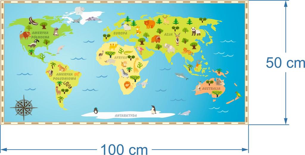 Decorative Stickers for Kids - World Map