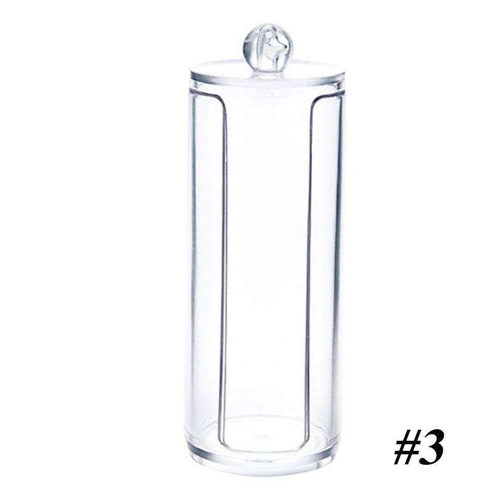 

New Round Holder Container Cosmetic Organizer Makeup Cotton Acrylic Box Pads Storage 3