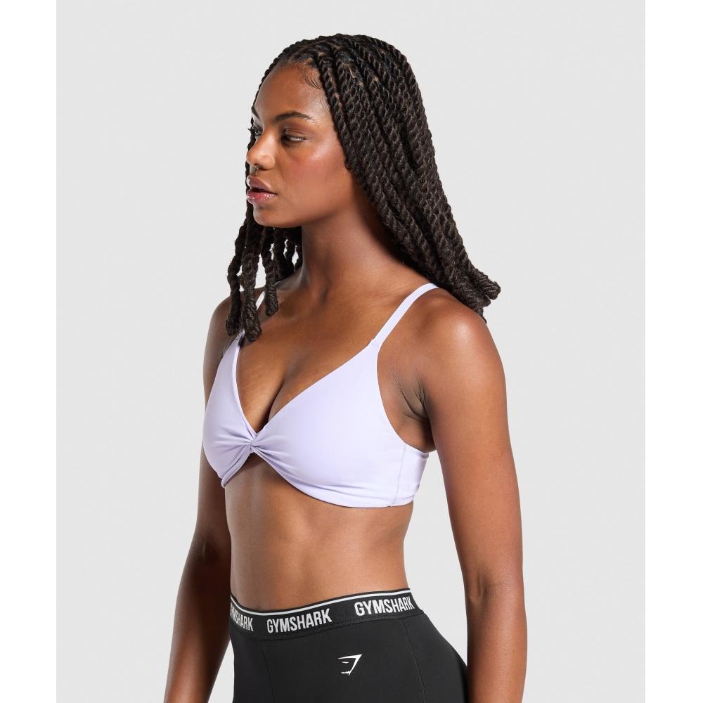 Gymshark Twist Front Bralette Fresh Lilac B2b5w Pb7g