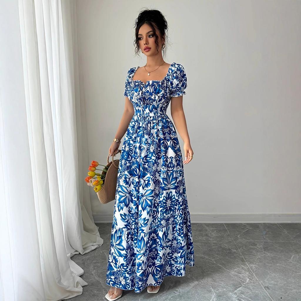 Summer temperament fashionable women's clothing French high-end suspender gentle wind dress