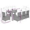 VidaXL 9-Piece Garden Dining Set with Cushions, Table and Chairs with Adjustable Backrest, Outdoor Furniture, 3213343