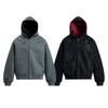 Unisex Oversized Hooded Zip-Up Sweatshirt With Rhinestone Embellishment Cotton Blend Casual Wear