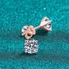 925 Sterling Silver Four-Prong 0.3-2CT Moissanite Stud Earrings for Women Sparkling Classic Wedding Lab Diamond Earring