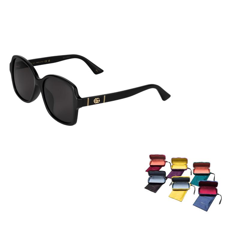 

GUCCI Full Frame Black Plate Frame Square Sunglasses Women s F чёрный