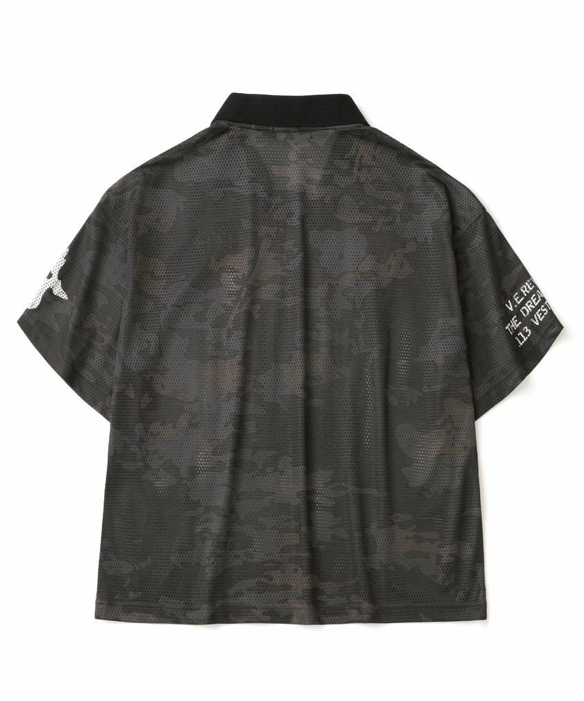 NOT4NERD Symbol Crest Mesh Collar T-Shirts - Black