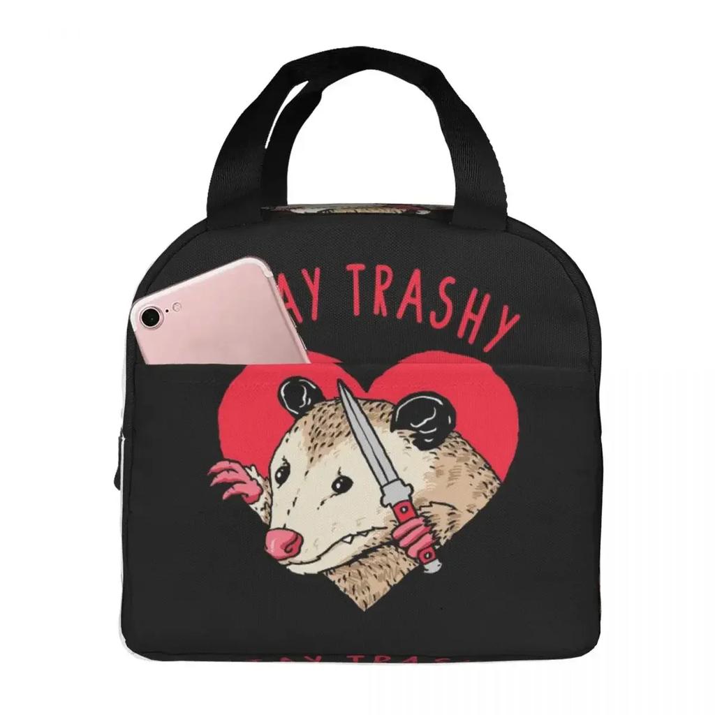 Opossums Opossum Screm Insulated Lunch Bag for Women Kids Portable Food Boxes Thermal Lunch Box Tote