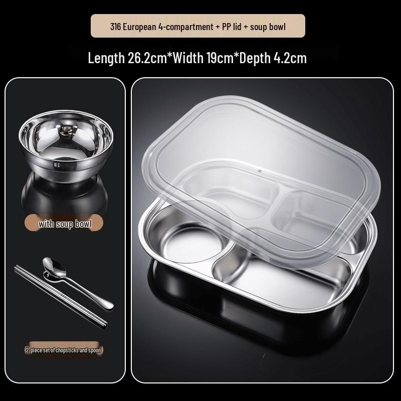 316 Stainless Steel Divided Lunch Box Set