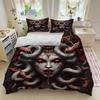 Comforter 3Pcs Gothic Medusa Bedding Set Black Red Snake Print King Queen Twin Size Birthday Gift Bedroom Decor