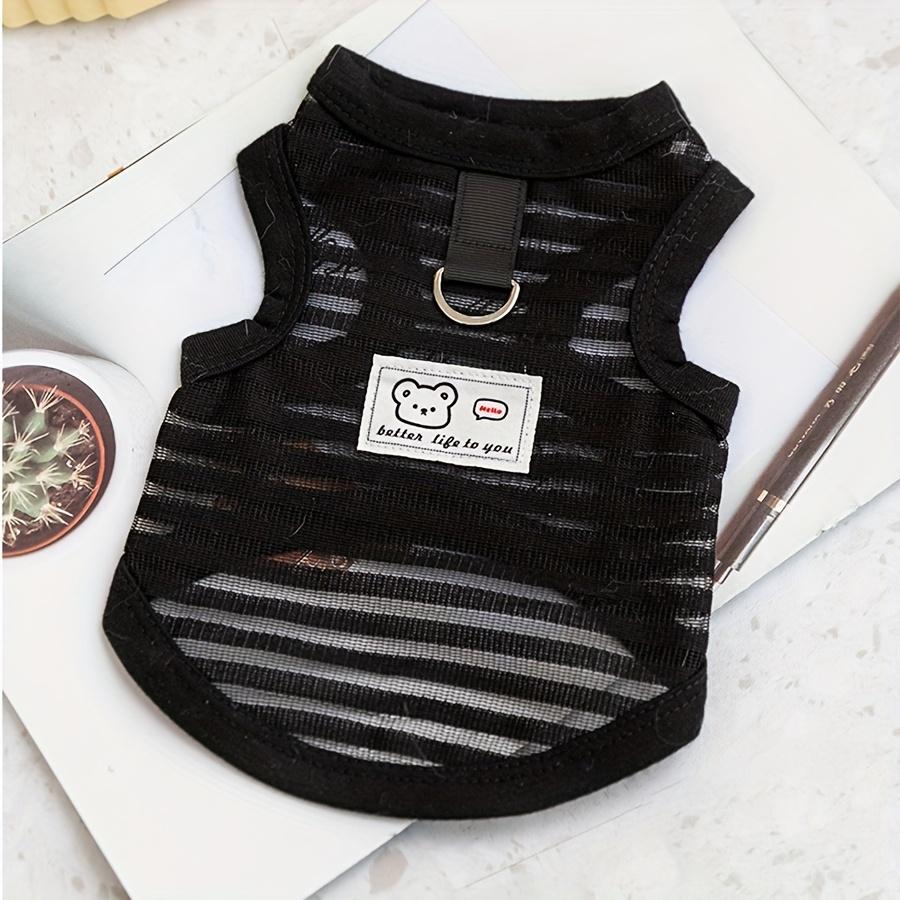 

Pet Two Leg Jacket Breathable Lightweight Hollow Striped Bear Can Pull Dog Tank Top Cat Teddy Spring/Summer Clothes XXL чорний