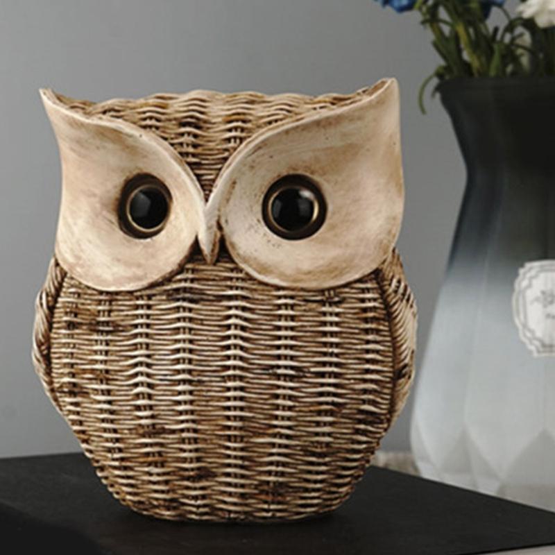 Owl Figurines Gift Cute Desktops Decorations Animal Sculpture Resins Ornament