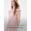ELLE Women's Lyocell-Linen Ruffle V-Neck Blouse