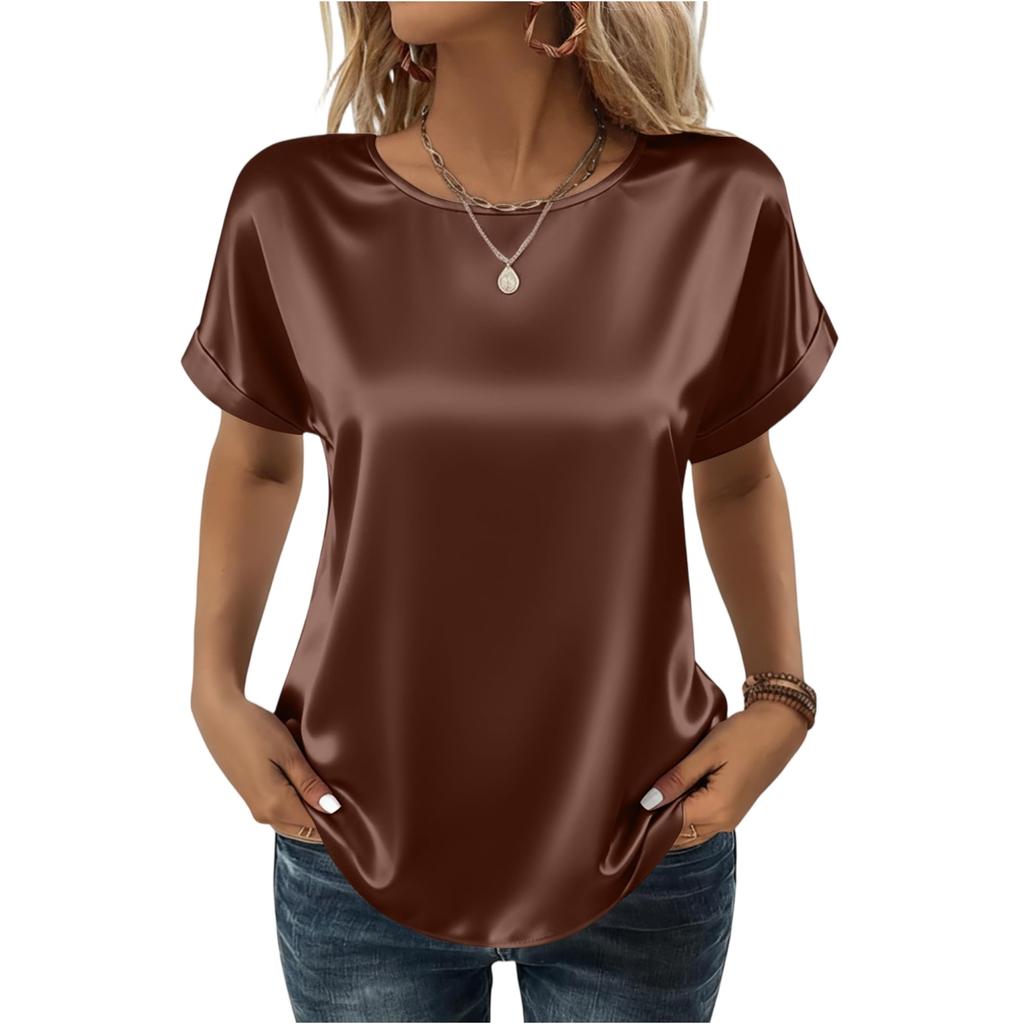 Women's Fashion Casual Round Neck Short Sleeve Shirt