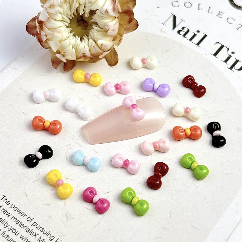 New Resin kt Bowknot 10*5mm Colorful Nail Art Accessories Nail Phone Case Hairpin Decoration DIY