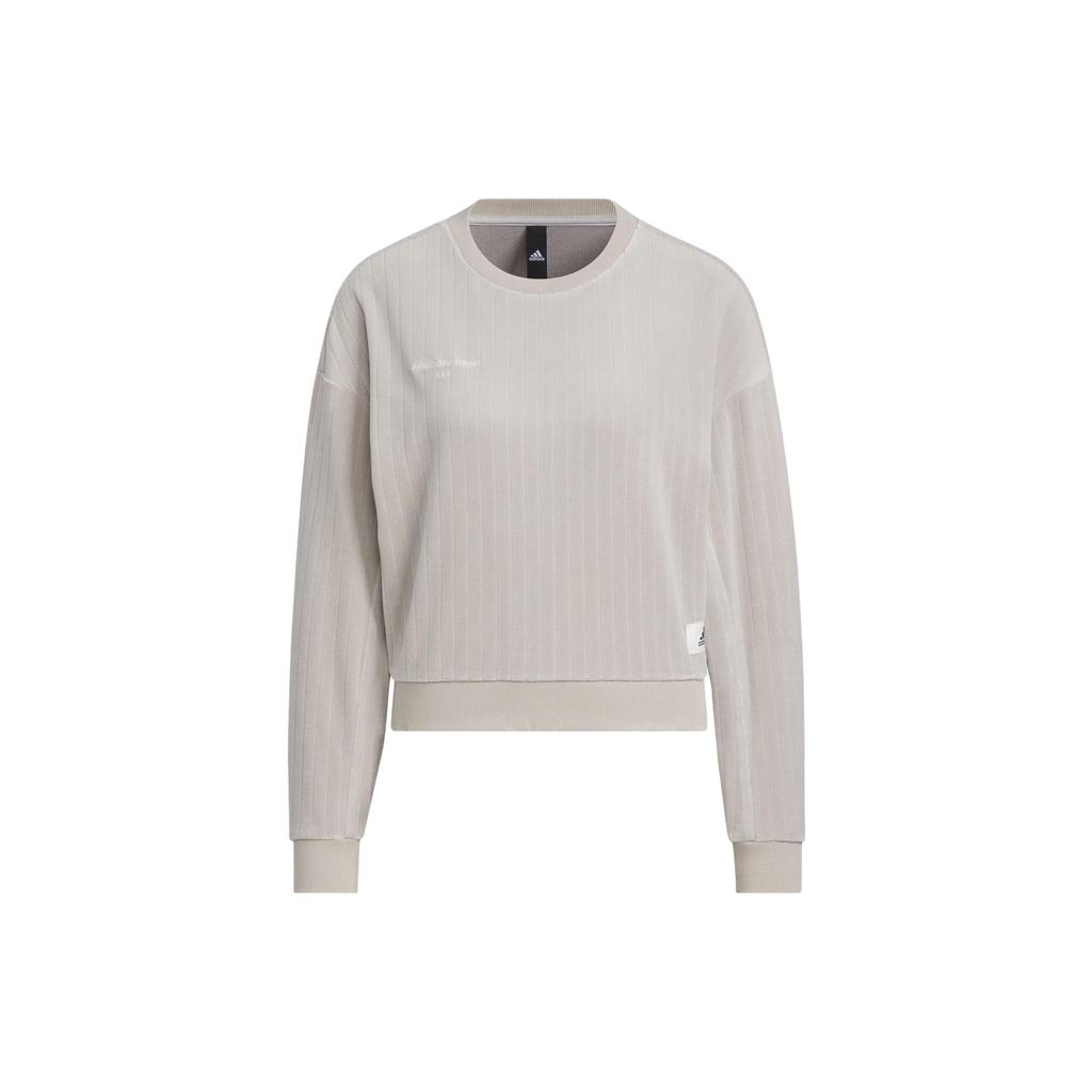 Adidas Lounge Sweatshirts Women's Light Gray Crew Neck Moderate Regular IW4034