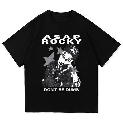 AAP ASAP Rocky Dont Be Dumb album graphics 100% katoen heren shirt 2026 Zomer shirts Dames Y2k Hip Hop Korte Mouw T-shirt