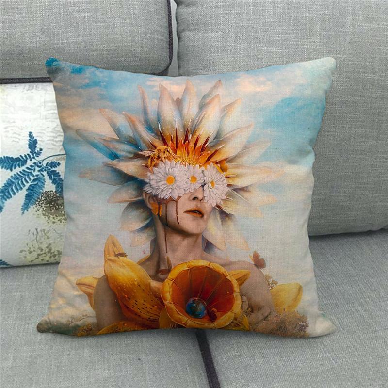 Creative Cartoon Illustration Star Map Digital Printing Short Plush Pillow Covers For Car Sofa Office Cushion Cover Home Goods