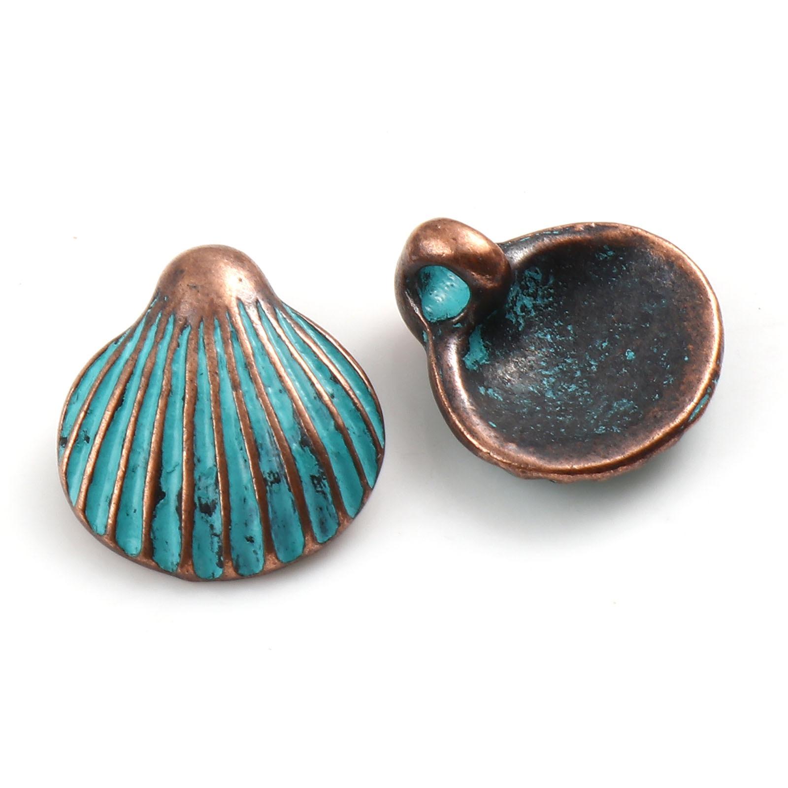 

10PCs Antique Copper Vintage Bohemian Charms Ocean Jewelry Dragonfly Shell Metal Pendants for DIY Making Earrings Jewelry