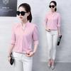 Long Sleeve Shirt Women Spring Autumn Clothing Fashion Slim Blouse V Neck Korean Elegant Ladies Office Shirts White Red
