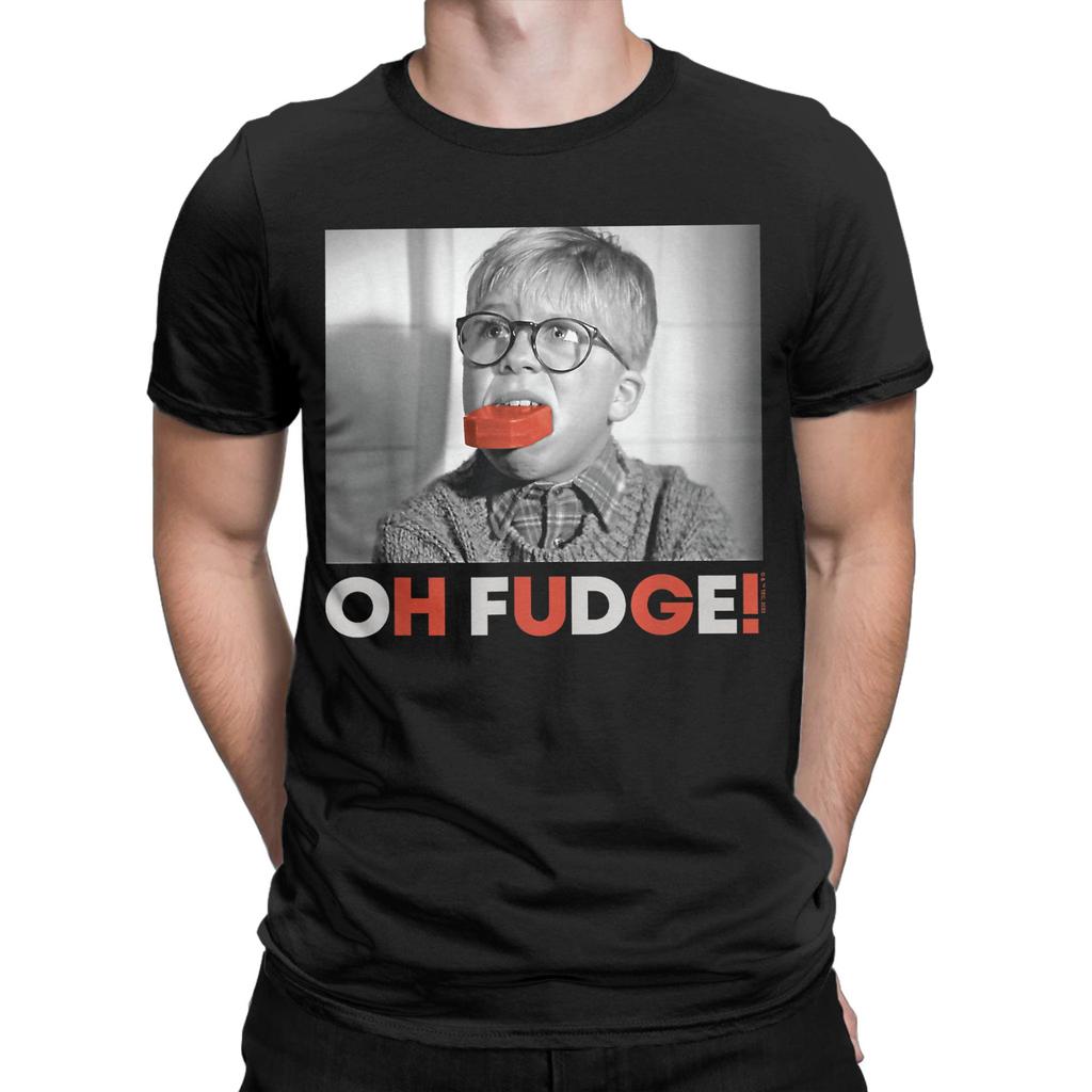 A Christmas Story Oh Fudge! T-Shirt Summer  Hipster T Shirts Man O Neck Oversized Clothes Short Sleeves Y2K Casual Tops