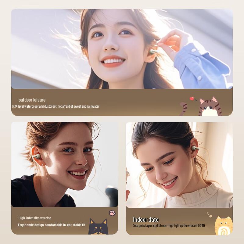 iKF Pet Clip Open-Ear Clip Bluetooth Earbuds