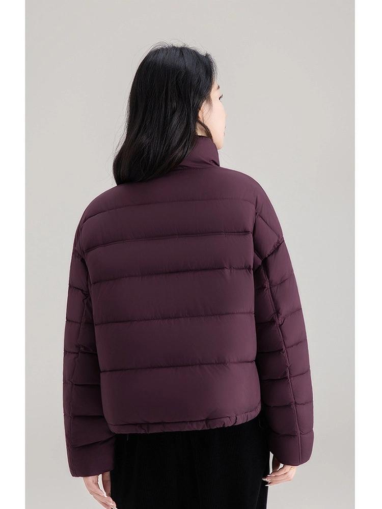 Women’s Short Quilted Stand Collar Windproof Warm Winter Jacket