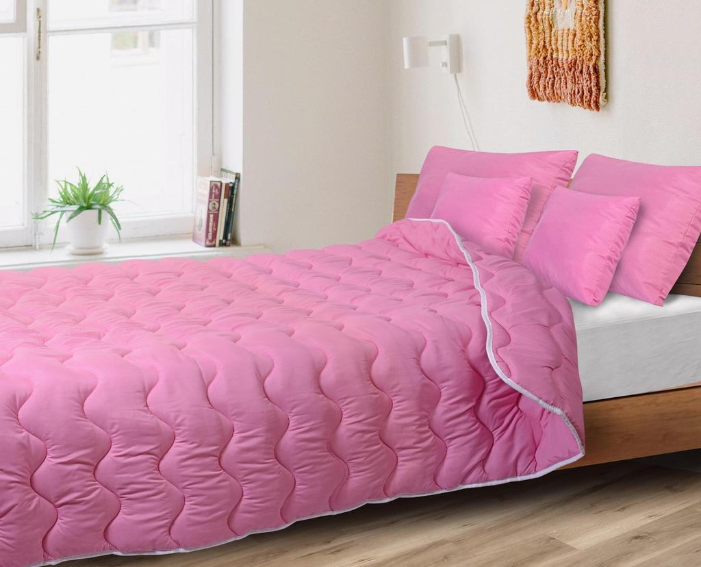 All-Year Quilt Anti-Allergic Microfiber Pink Silicone Various Sizes