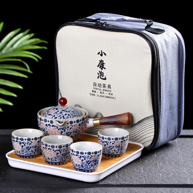 Conjunto de chá kung fu chinês, 19 estilos, conjunto de chá para viagem, cerâmica, portátil, bule, infusor, xícara de chá para chá