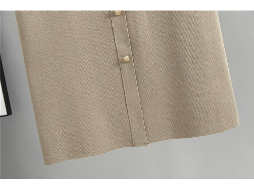 Korean Style Slim Knit Polo Sweater and Skirt Set for Women