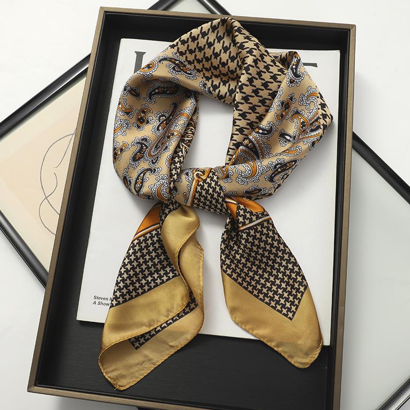 

Шелковый платок для женщин, 70x70см, Квадратный, Брендовый, Офисная бандана, Тихий, Стюардесса, Кольца, Косынка