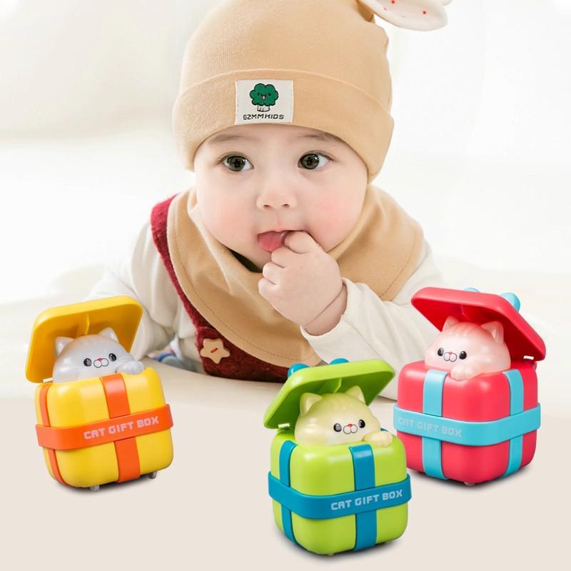 Cartoon Car Cat Educational Crawling Toy for Kids - Ideal Birthday Gift for Kindergarteners