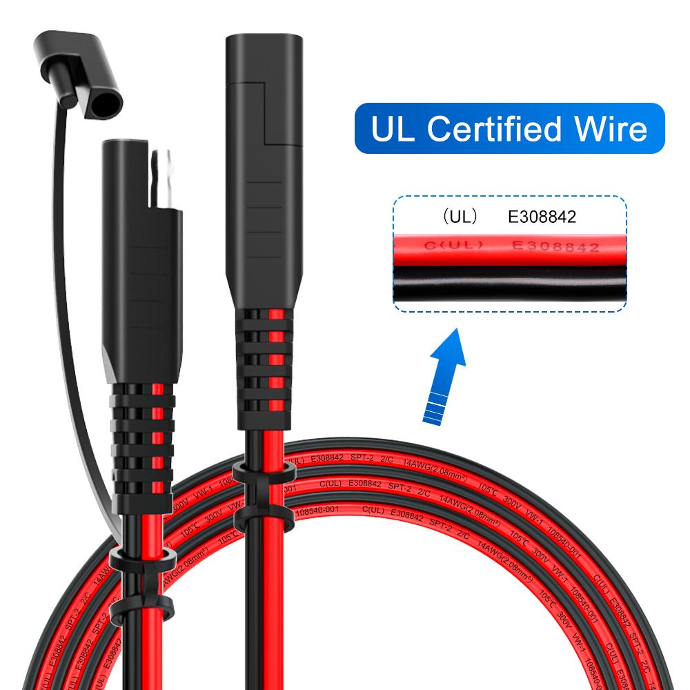 14AWG 4.5m SAE to SAE Extension Cable Quick Connector for Car RV Motorcycle Solar Panel 12V - 36V Battery Charging Cable