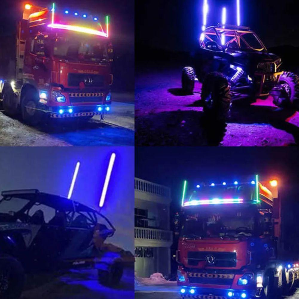 60CM Länge LED Peitschenleuchten 12V 24V Anhänger Pilotstange Licht LKW Umbau Licht Umgebautes Fahrzeug