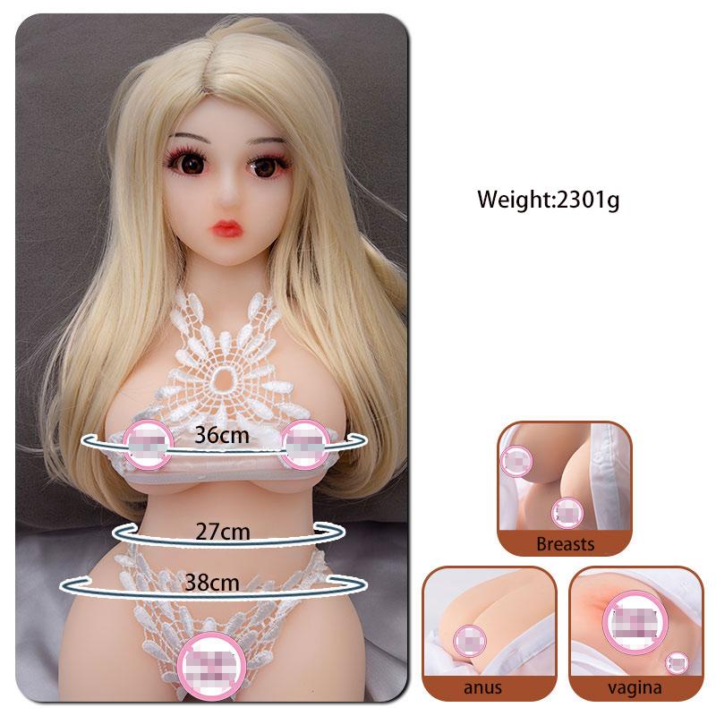 Muñeca sexual de medio cuerpo de TPE sólido, pechos realistas, vagina, ano, masturbador masculino, productos de muñeca de amor para adultos y hombres