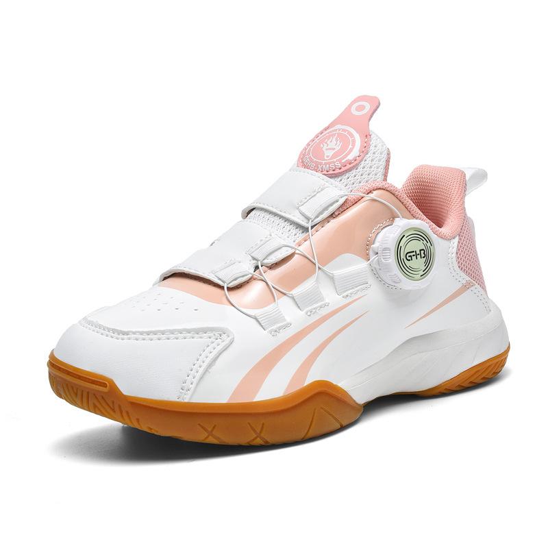 

Kid Small Size 29-40 Badminton Shoes Women White Pink Table Tennis Tennis Shoes with Quick Knob Design Competition Volleyball 31