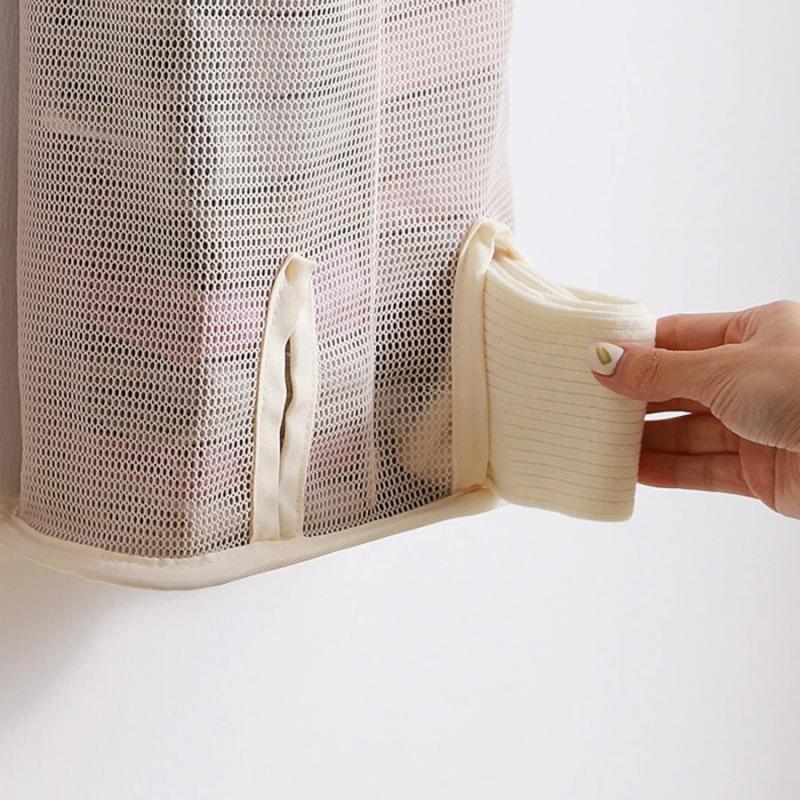 Velký závěsný úložný vak na ponožky, spodní prádlo, šortky, organizér se síťovanými kapsami, nástěnný, úložné řešení do ložnice