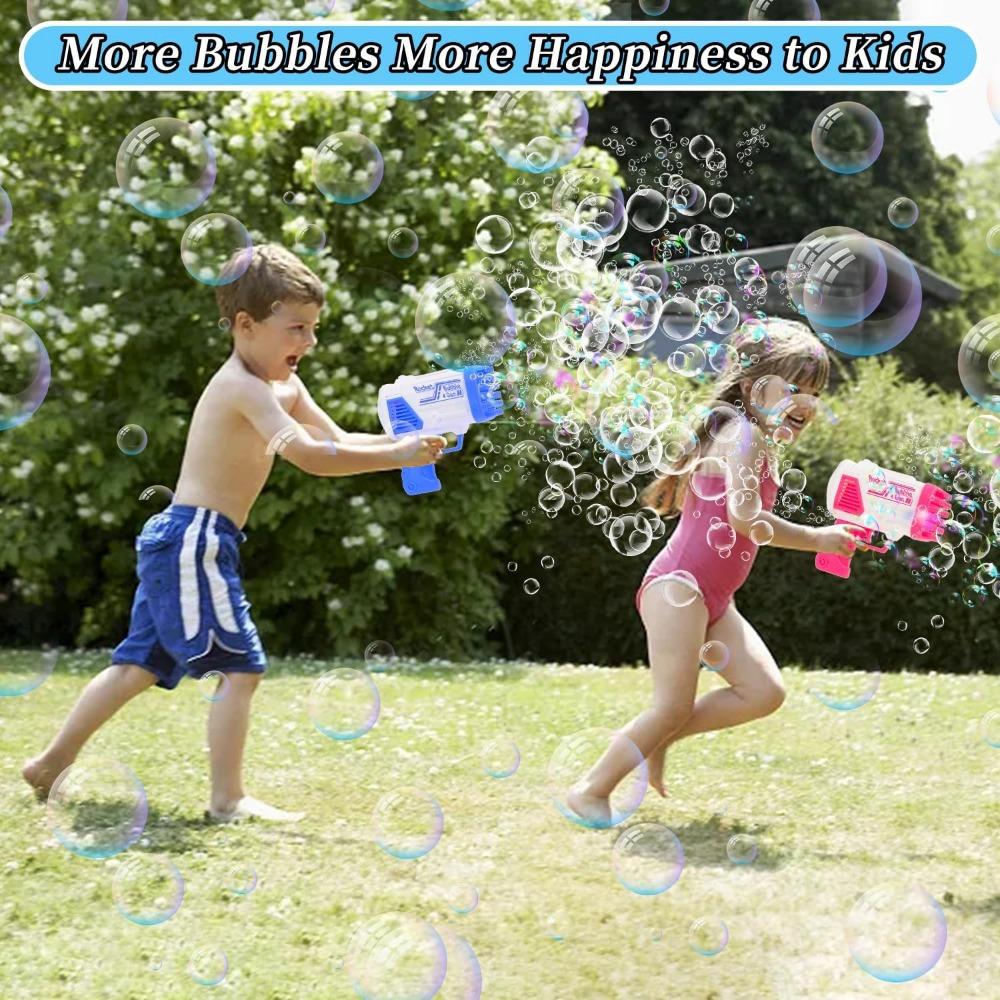 1 Set Seifenblasenpistole, 32 Löcher Seifenblasenpistole mit Lichtern, Outdoor Sommer Strand Kinder Seifenblasenspielzeug Geburtstag Hochzeitsfeier Lustiges Geschenk für Mädchen Jungen
