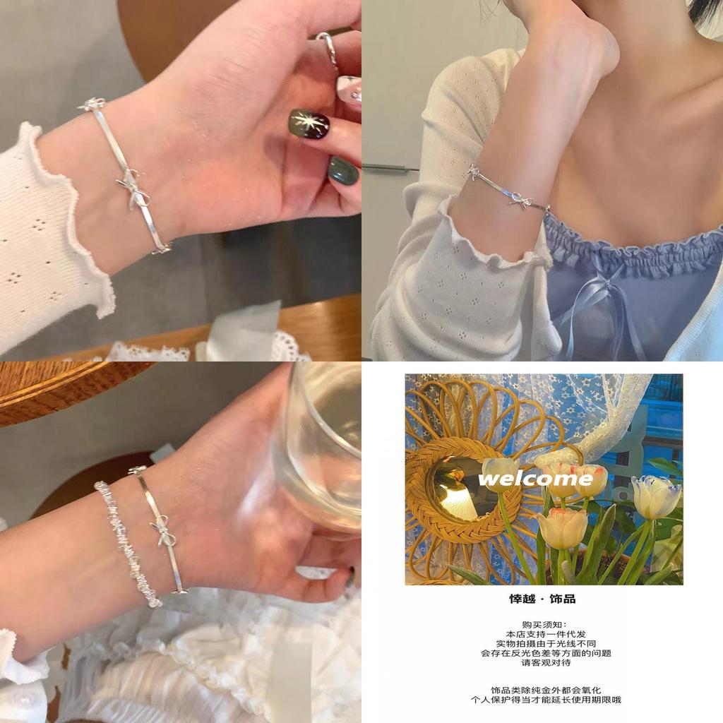 Stylish Women's Alloy Plated Bow Knot Bracelet Simple And Luxurious Geometric Design